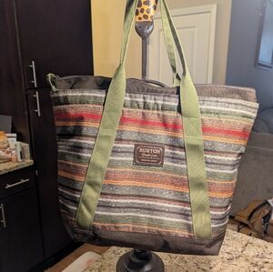Burton Multicolor Striped Tote with Olive Handles